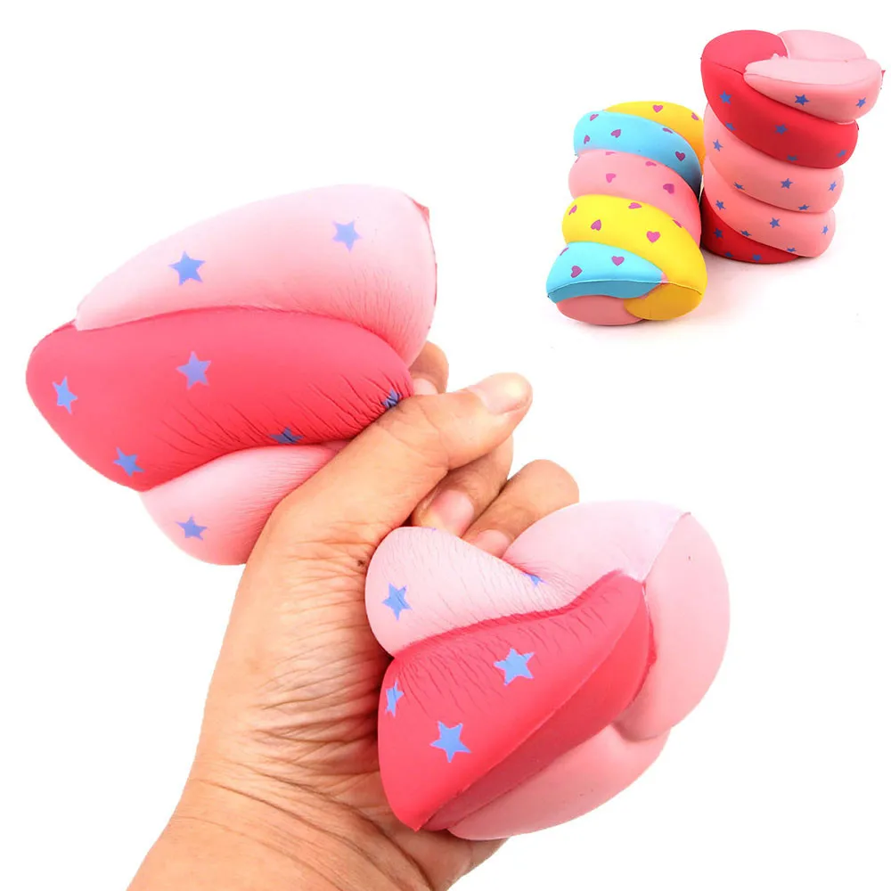 Adorable Cute Spun Sugar Slow Rising Fruits Scented Squeeze Stress Relief Toy Rainbow marshmallow pl