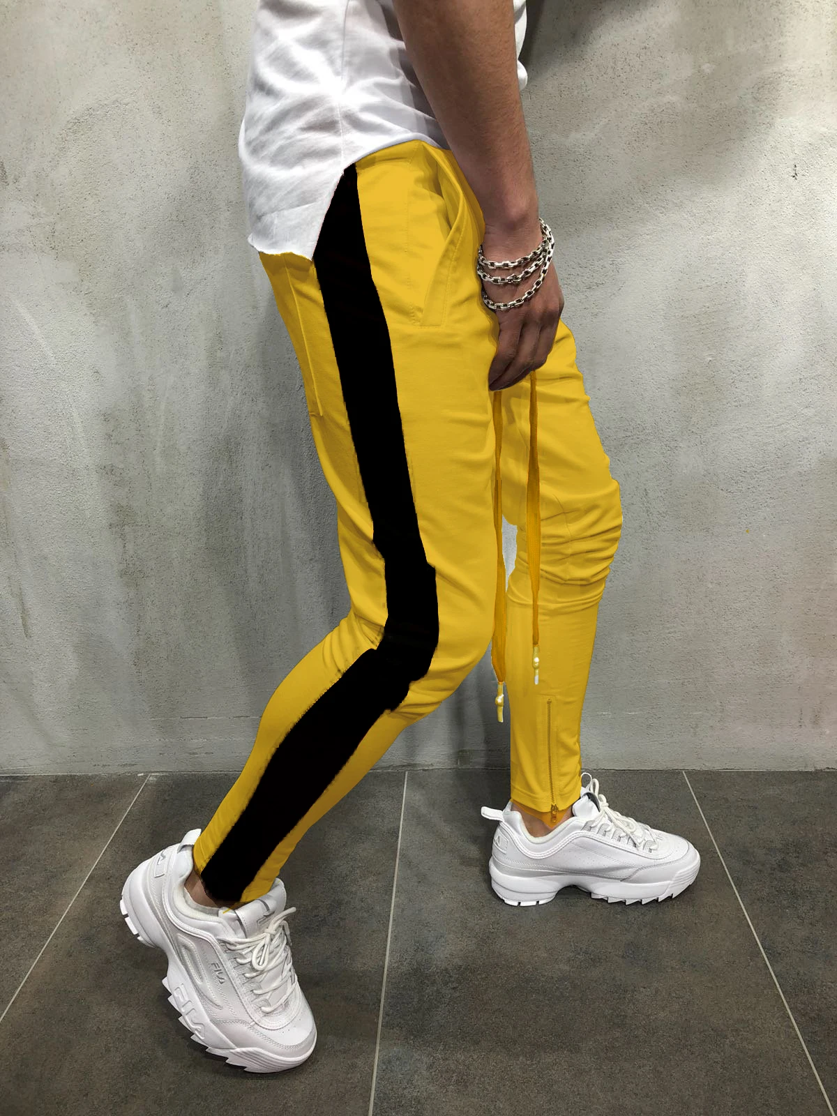 Новинка, модные уличные спортивные штаны для бега, повседневная спортивная одежда, штаны для мужчин, черные, белые, мужские спортивные штаны в стиле хип-хоп, брюки для мужчин