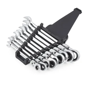

9PCS 8 - 19mm Double End Wrench Tool Set Flexible Head Combination Ratchet Wrench Dual-Use Adjustable Wrench Repair Tool Set