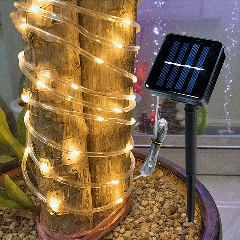 Xmas 100/200/300/LEDs Solar Fairy String Light Copper Wire Outdoor Garden Decor 
