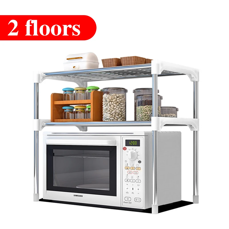 2 ярусная/3 ярусная Полочка для микроволновой печи кухонная полка органайзер