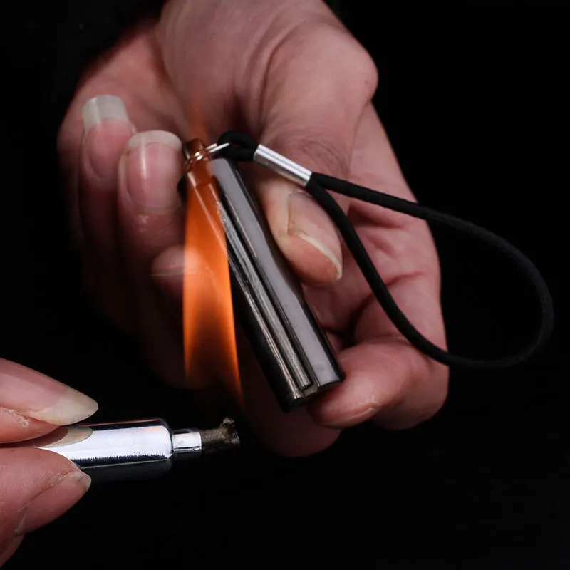 

Waterproof Flint Free Fire Starter Metal Fiery Permanent Matches Compact Lighter Kerosene Camping Outdoor Survival Tool Keychain