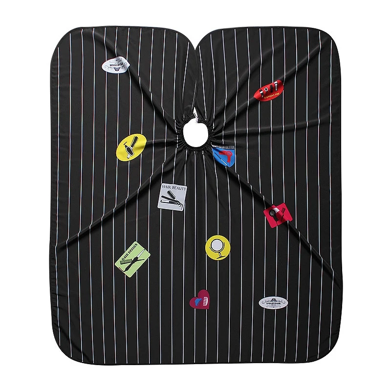 Ретро вертикальный полосатый черный салон стиль ткань парикмахерский фартук платье парикмахер-стилист накидка для стрижки волос для прически