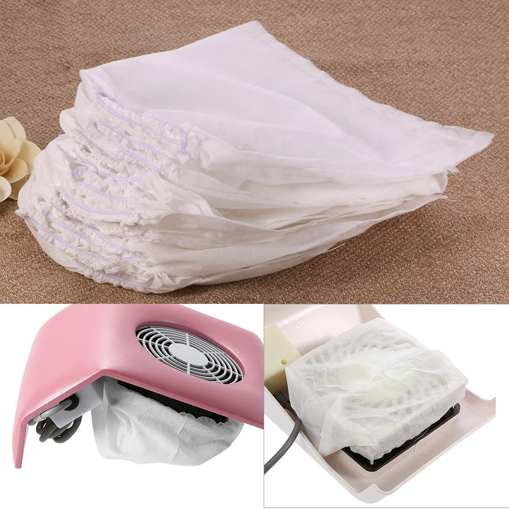 

10Pcs/set White Non-woven Nail Dust Collector Bag for Nail Art Dust Suction Collector Use Nail Replacement Bag Manicure Tools