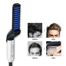 Electric Multifunctional Hair Comb Brush Beard Straightener Hair Comb Straighten Beard Straightening Quick Hair Styler For Men