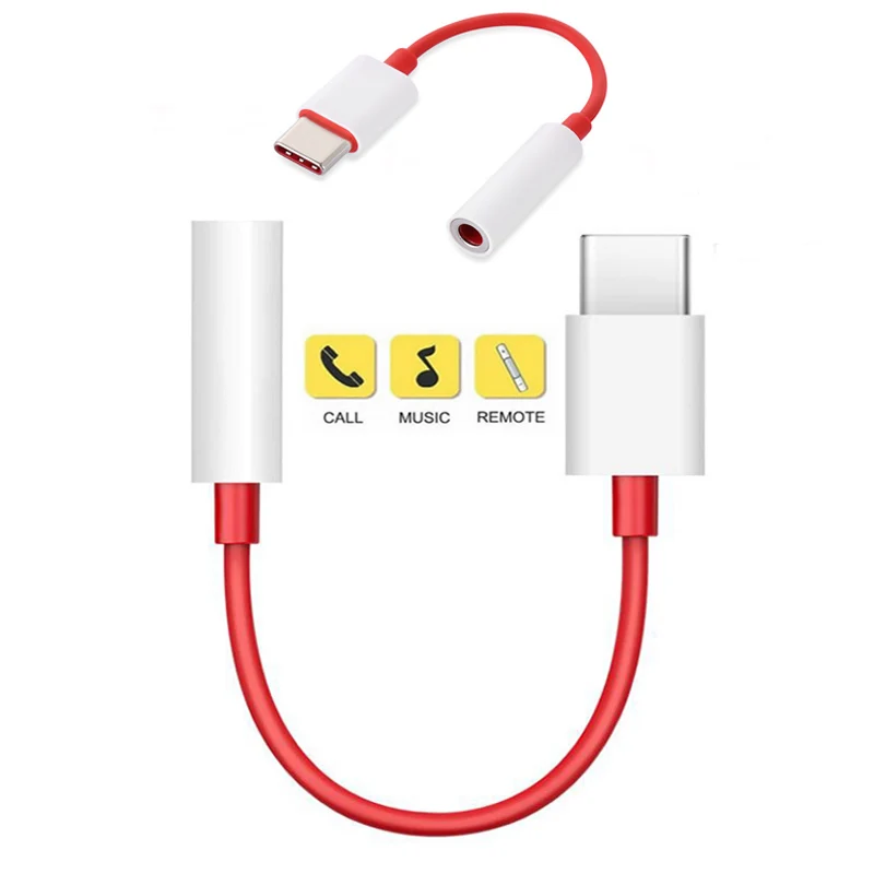 Оригинальный кабель-переходник для наушников Oneplus 6T Usb Type-C на 3 5 мм AUX Audio Type C