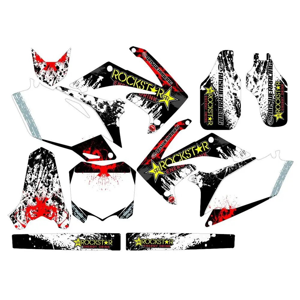 

New Full Graphics Decals Stickers Custom Number Name 3M Bright Stickers Waterproof For HONDA CRF450R 2009 2010 2011 2012