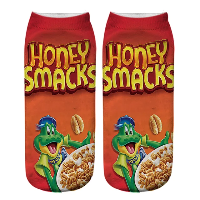 New Summer Fashion 3D Printing Socks Cute Art Creative Food Chips Ankle Socks Harajuku Funny Happy Sock HKD11105-8