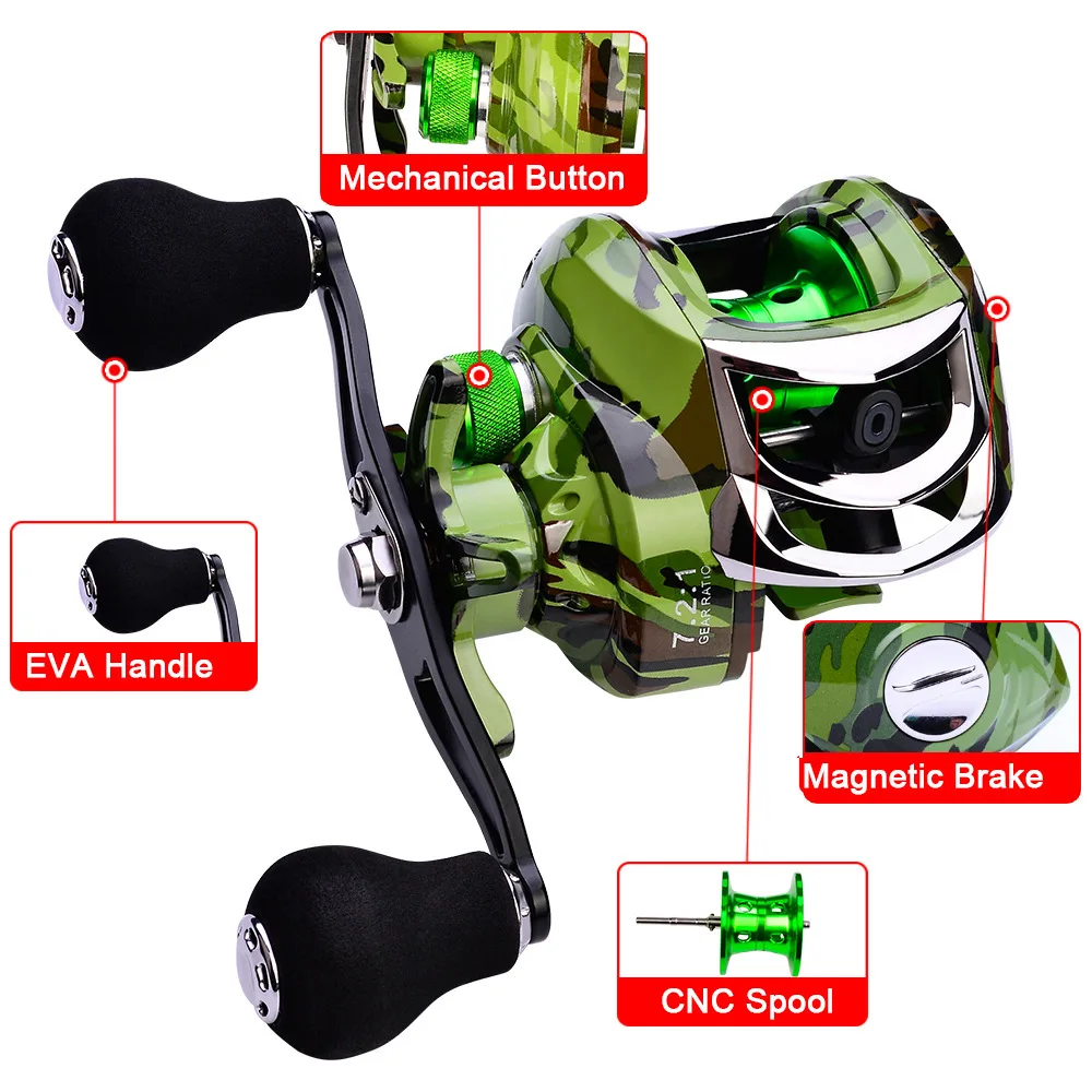 Metal Fishing Reel Carretilha 18+1 Casting Reel 7:1:1 Baitcasting Moulinet Carp Carretilha De Pesca Olta Makaralar Carretilhas