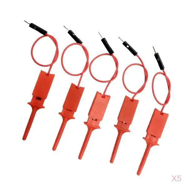 25pcs Red Logic Analyser Useful High Efficiency Clip Ideal Test Hood Leads