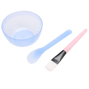 

3Pcs Makeup Beauty DIY Facial Face Mask Bowl Brush Spoon Stick Tool Kit Homemade