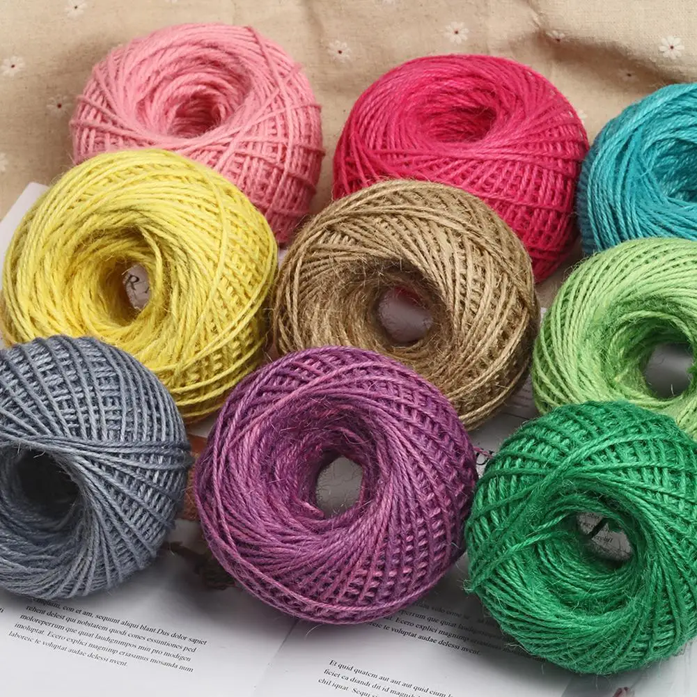 50m 2mm Twisted Natural Twine Burlap Hemp Rope Christmas DIY Supplies Decor