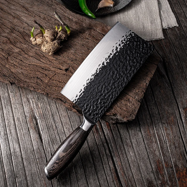 Meat Cleaver, Handmade Kitchen Knife Stainless Steel Butcher Knife Sharp  Meat Cleaver Slicing Chopping Chef Knife (Color : Knife)