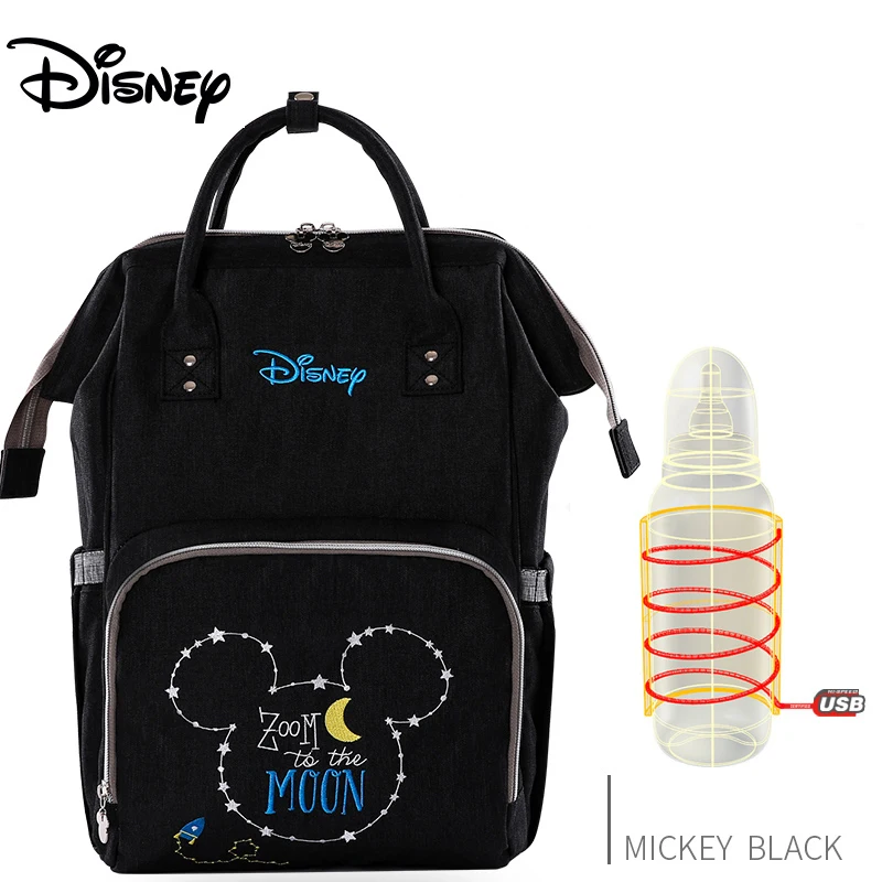 Disney Large Capacity USB Waterproof Diaper Bags Oxford Cloth Insulation Bags Bottle Feeding Storage Bag Mummy Travel Backpack