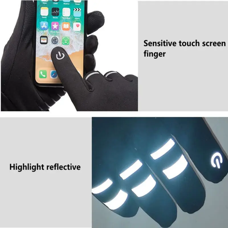 Мужские и женские уличные Верховые перчатки светящиеся ветрозащитные перчатки с сенсорным экраном 831C