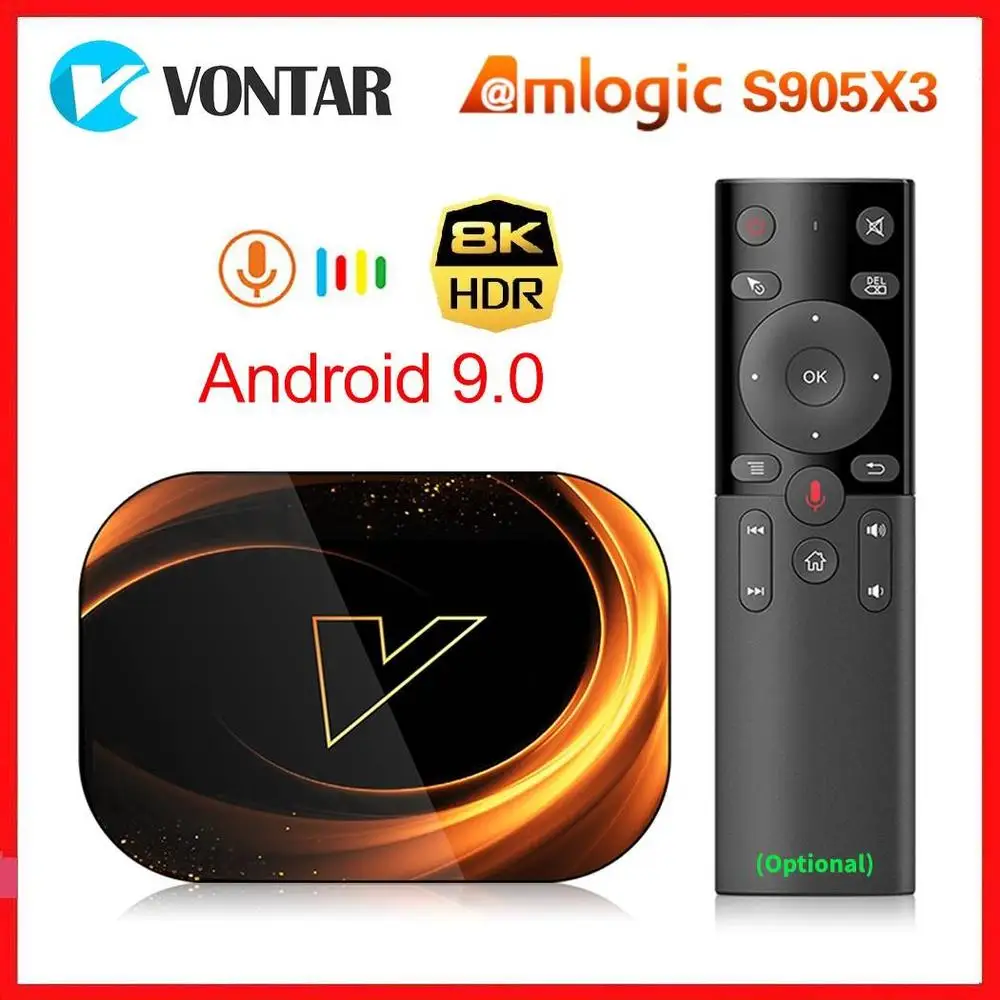 Vontar Amlogic S905X3 Android 9.0 TV Box X3 4GB RAM 64GB ROM 32G 128GB Smart 8K Set Top Box 1000M Dual Wifi Netflix Youtube