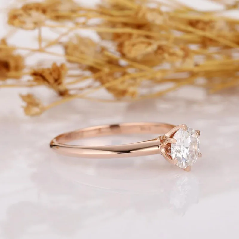 Veryins Classic 14K 585 Белое золото 1ct DEF цвет VVS1 Moissanite 6 зубец Помолвочное с солитёром кольцо для женщин свадебный подарок