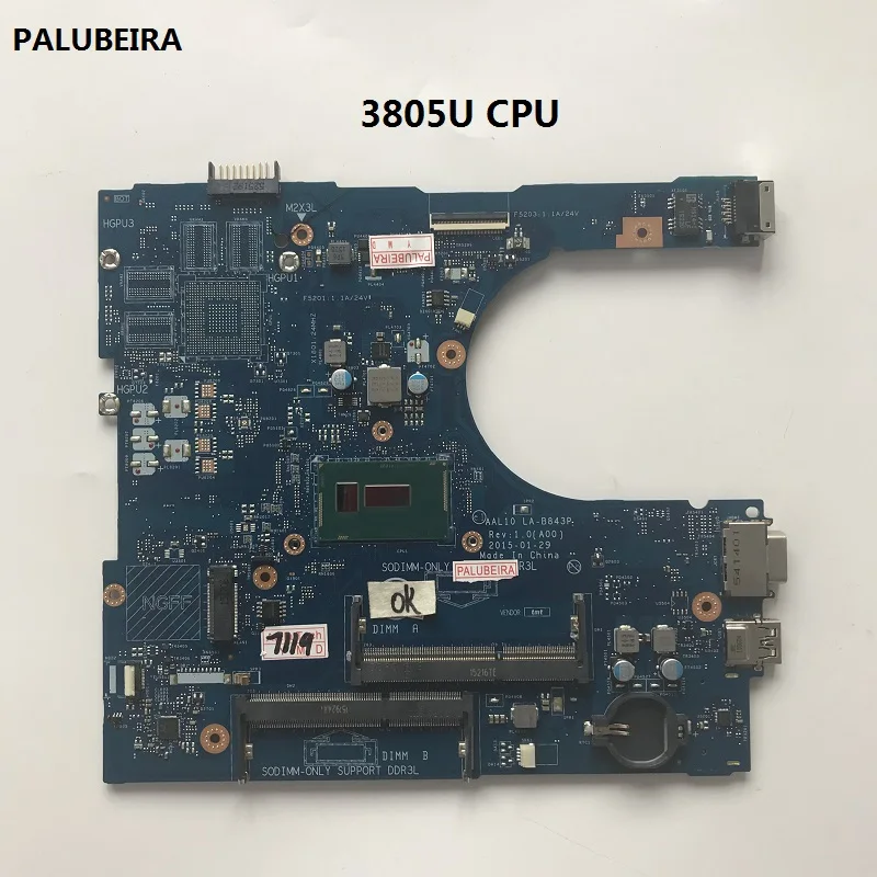 PALUBEIRA CN-0VMD45 VMD45 для Dell INSPIRON 5458 5558 CN-0HD0R2 0HD0R2 серии Материнская плата ноутбука AAL10 LA-B843P 3805U материнская плата