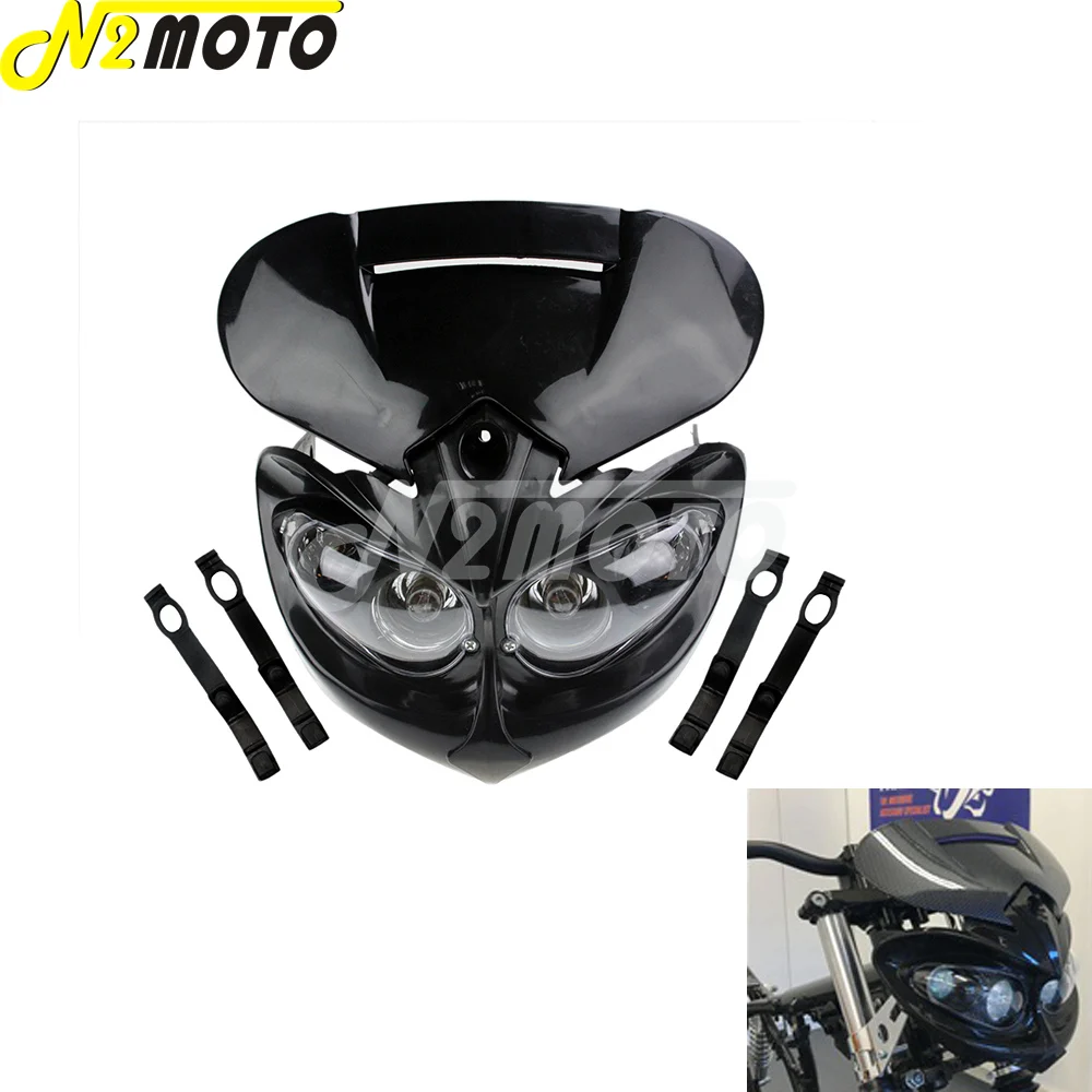 Мотоциклетная черная фара на заказ обтекатель для Honda Suzuki Yamaha Kawasaki кроссовый