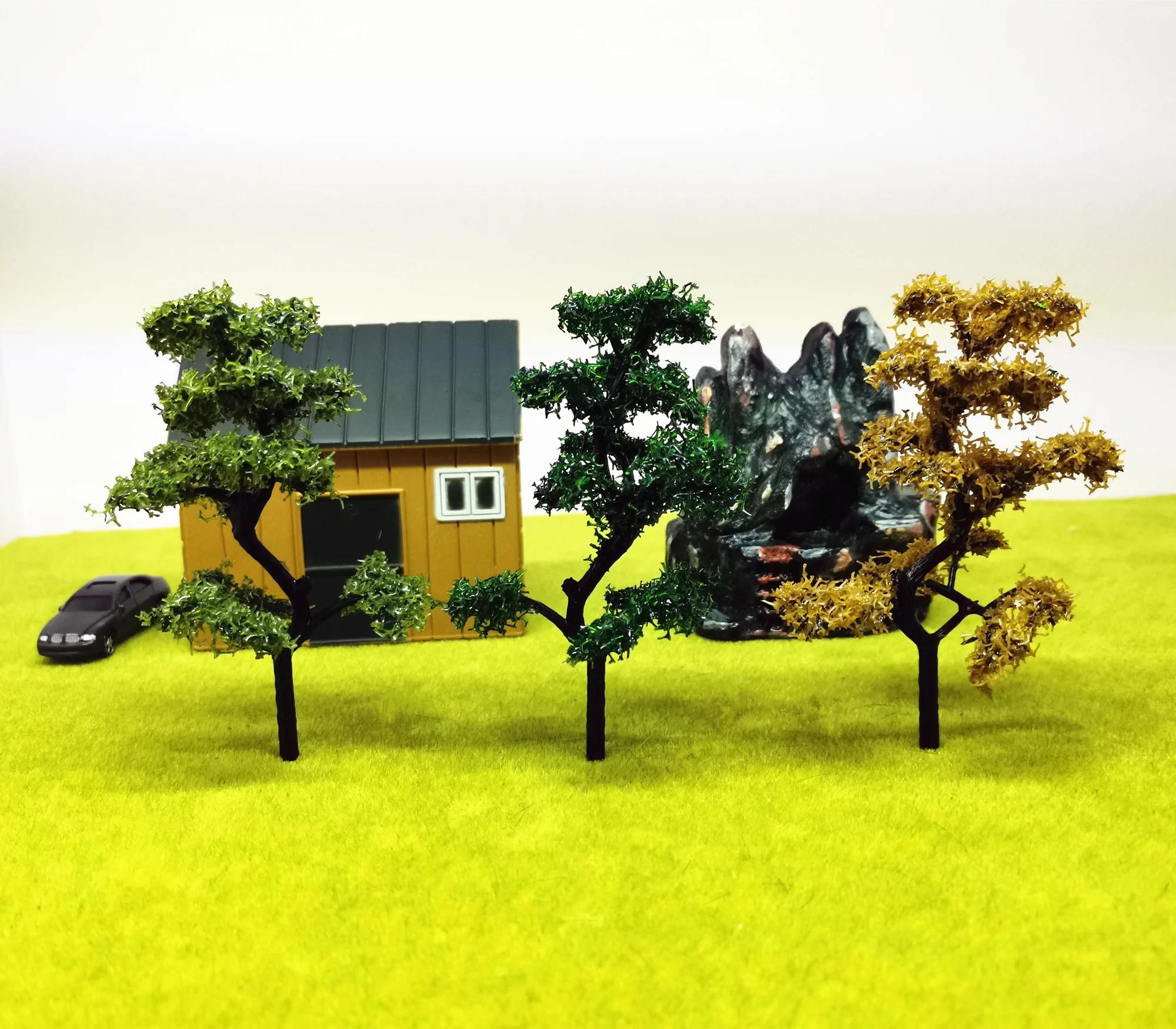 15 Pcs Rainforest Diorama Supplies Landscape Model Tree Model Trees