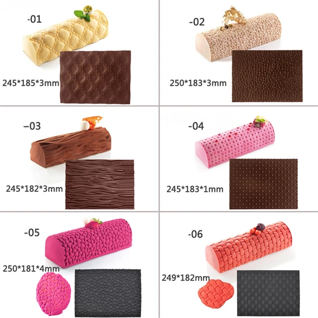 Molde de silicona para Mousse, alfombrilla de textura de rollo suizo, encaje de amor de corteza, alfombrilla para Fondant, herramientas de decoración de pastelería, accesorios para hornear - Image 5