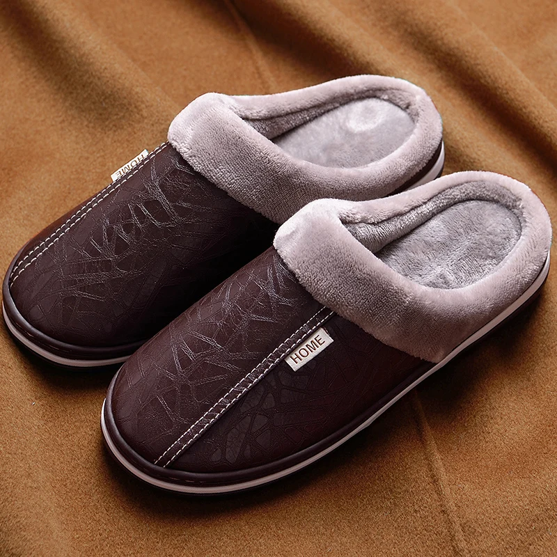 Zapatillas de espuma viscoelástica para hombre, zapatos de invierno cálidos  y antideslizantes, de alta calidad, para interiores, talla grande 45 49| Zapatillas| - AliExpress