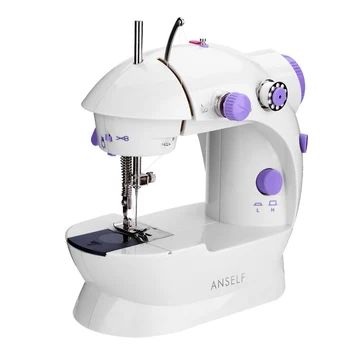

New Anself Sewing Machine Mini Household Electric Sewing Machine 2 Speed Adjustment with Light Foot Pedal Sewing Machine AC100-2