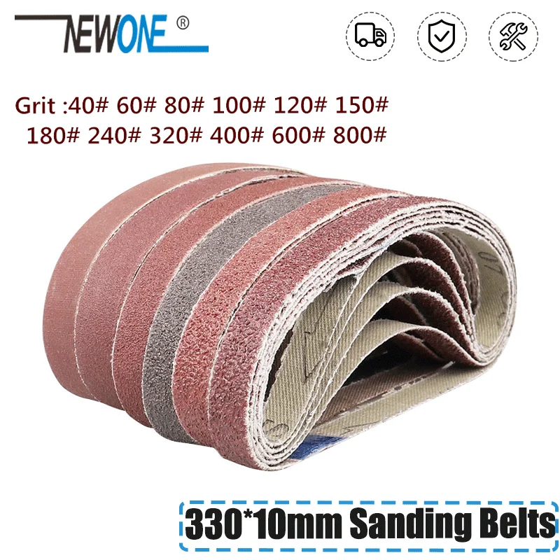 Grit 60 10 MioTools Sanding Belts for Hand Belt Sanders 303 x 40 mm