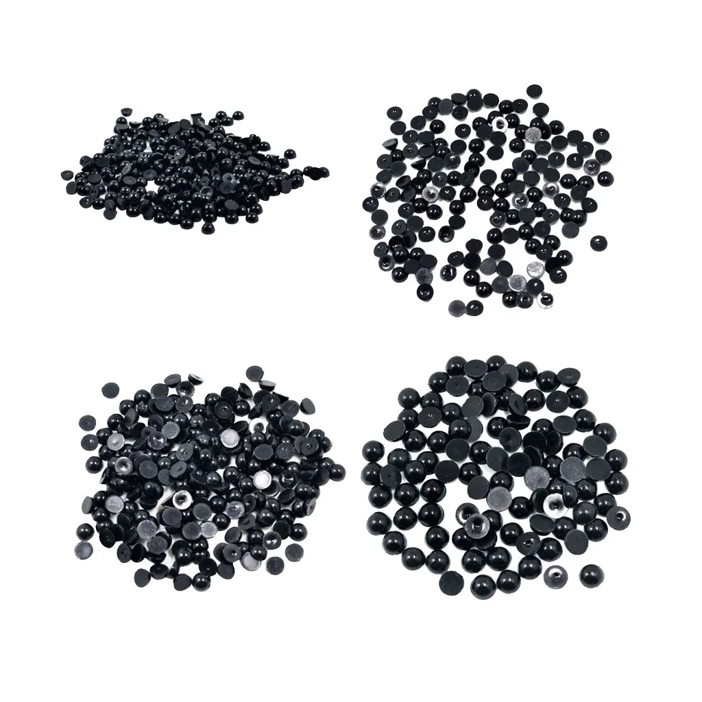 Handmade DIY Black Half Pearl Nail Art Decoration Wedding Party Craft Phone Case Decor Nail Art Scrapbooking Supplies