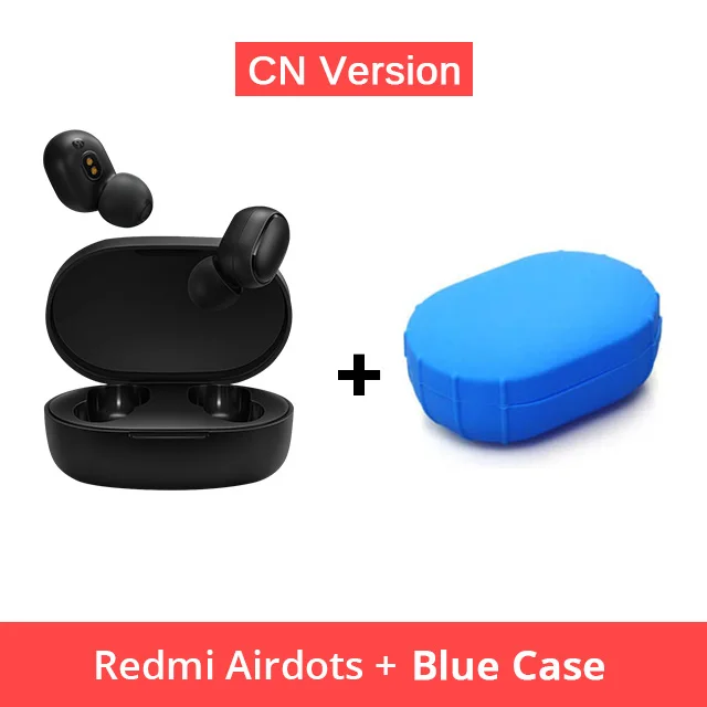 Xiaomi Redmi AirDots наушники Bluetooth гарнитура 5,0 TWS истинный беспроводной стерео SBC милый мини-светильник наушники с автоматической зарядкой - Цвет: CN Add Blue Case