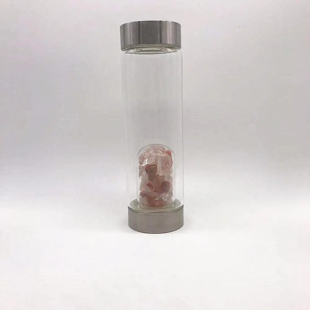 Red agate Натуральная Колонка кристаллическая энергия здоровья напиток стеклянная бутылка кристалл точка натуральный Исцеление драгоценный камень кварц портативная чашка Питьевая чашка - Цвет: Red agate