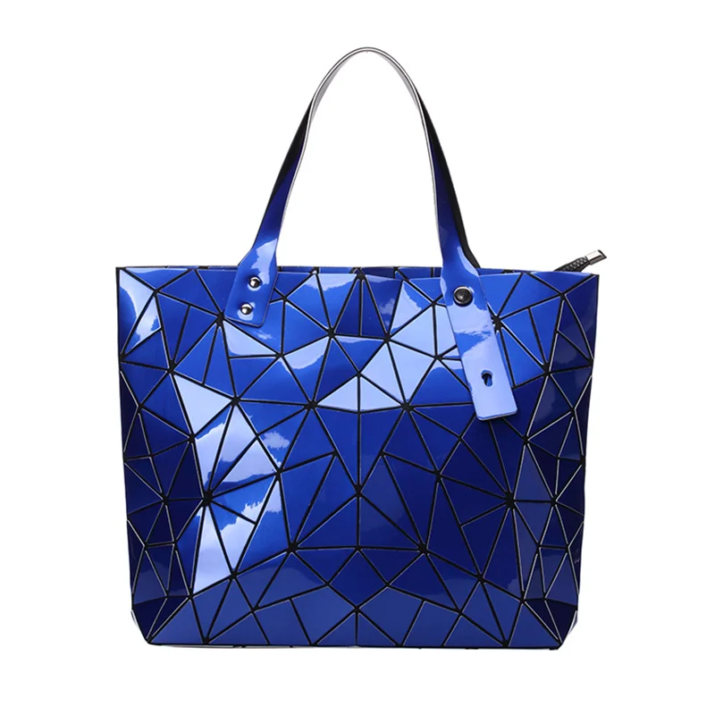 Lovevook женские сумки роскошные сумки дизайнерские модные сумки через плечо для дам большие сумки для работы с геометрическим узором - Цвет: Синий