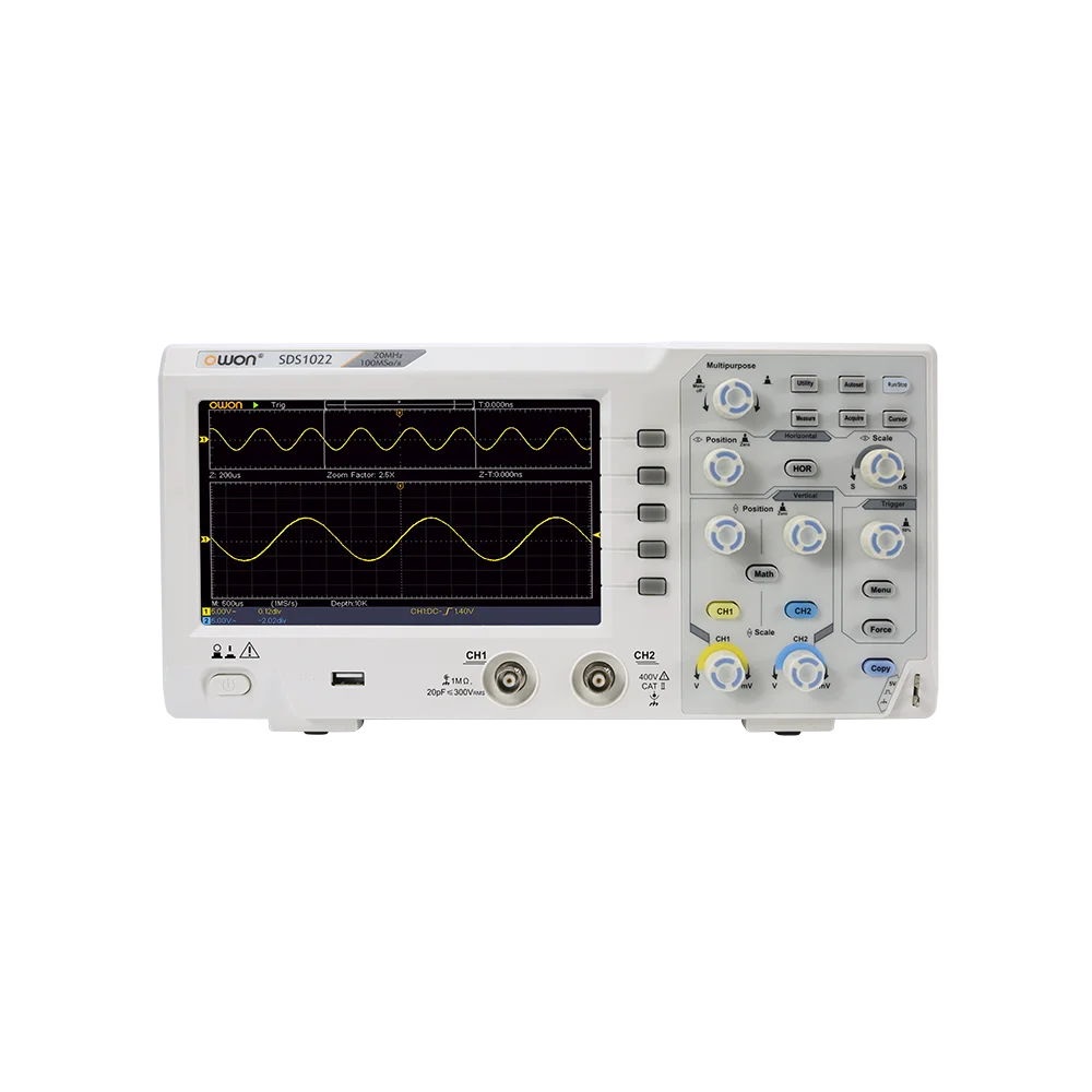 Цифровой осциллограф OWON SDS1102 100 МГц 1GS/s полоса пропускания 2 канала 7 дюймовый ЖК