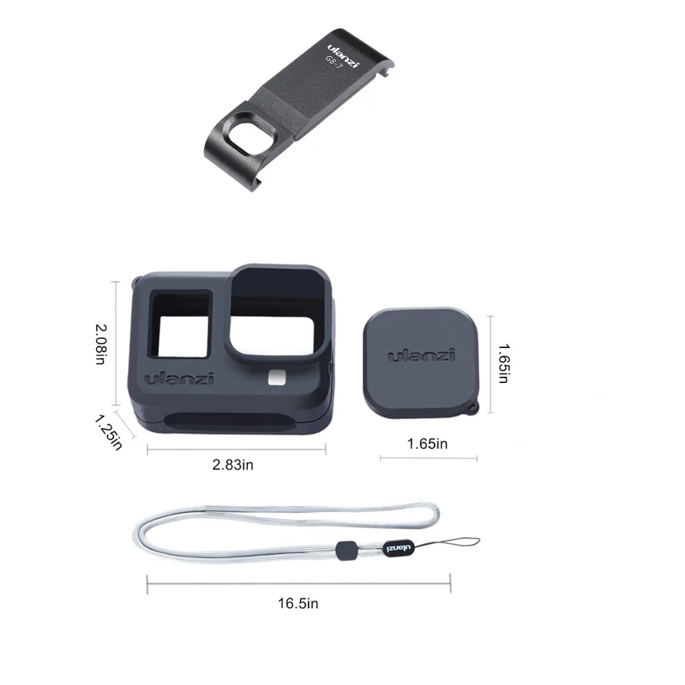 Ulanzi G8-7 заряжаемая крышка батареи для Gopro Hero 8 черная крышка батареи батарейный отсек дверной порт зарядки для Gopro 8 аксессуары для камеры - Цвет: With Gopro 8 Case