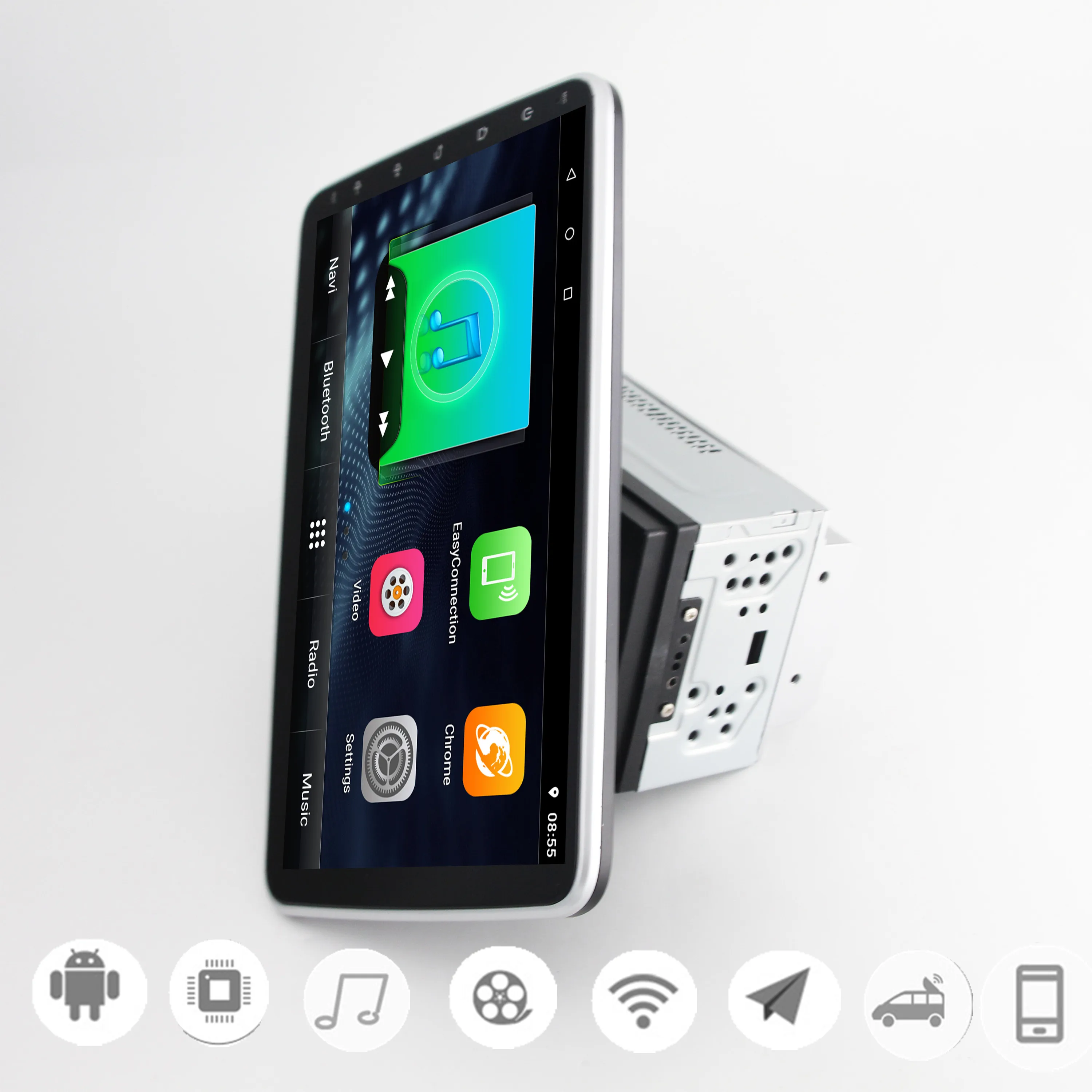 Автомобильный мультимедийный плеер с поворотным экраном 2din Android 9 1 10 дюймовый