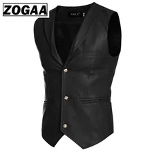 Tang cool, новинка, куртка из искусственной кожи, жилеты, красный, белый, черный, однобортный, v-образный вырез, мужской жилет, приталенное пальто без рукавов