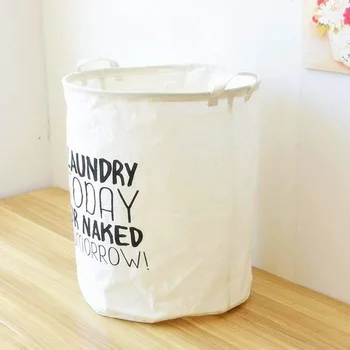 

Laundry Baskets Collapsible Waterproof Cotton Linen Foldable Laundry Hampers Household Organizer Baskets with Handles