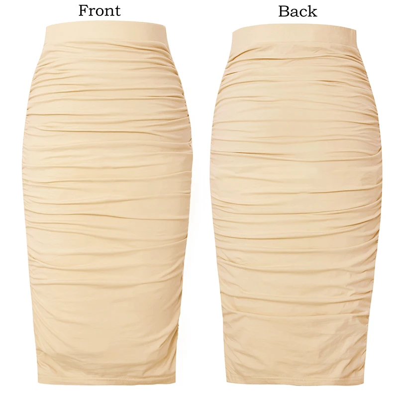 Vfemage Womens Elegant Ruched Ruffle High Waist Leopard Floral Print Slim Casual Work  Party Pencil Midi Mid-calf Skirt  1023