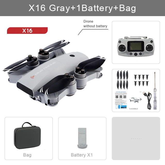 JJRC X16 Drone 6K with Camera 20Mins Flight Time Brushless Motor Follow Me FPV Foldable GPS Drones RC Quadcopter for Beginners