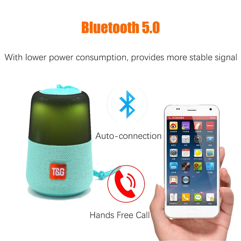 TG 168 LED дыхательный свет Bluetooth динамик портативный с веревкой мини открытый