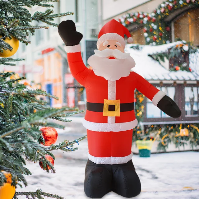2.4M Christmas Inflatable Model Toys Santa Claus Waving Hand for Garden Yard Home Party Decoration Xmas Props New Year Gift 3