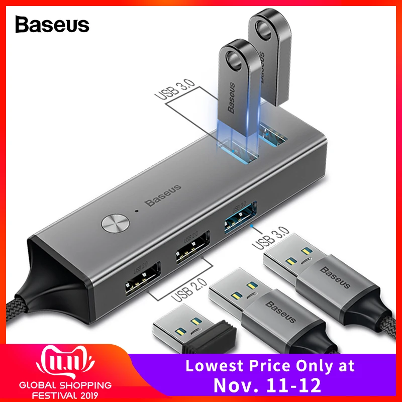 Billige Baseus Multi USB C HUB zu USB 3.0 USB3. 0 typ C HUB Splitter Für Macbook Pro Air Mehrere Port USB C Typ C USB HUB HAB Adapter