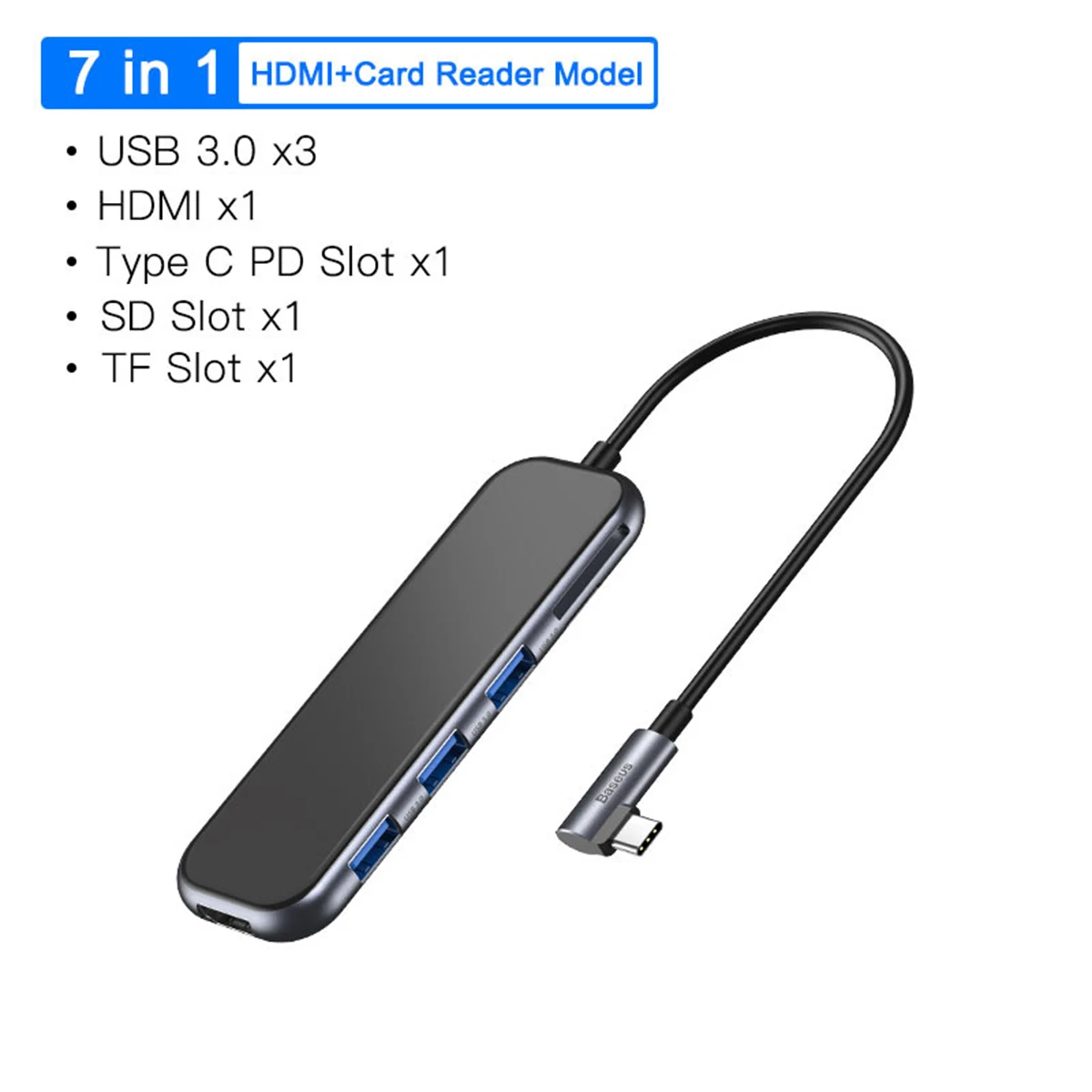 

Baseus USB C HUB to 3 Ports USB 3.0 HDMI HUB Adapter SD/TF Card Reader for MacBook Pro Air Multi Type C HUB USB-C HUB Splitter