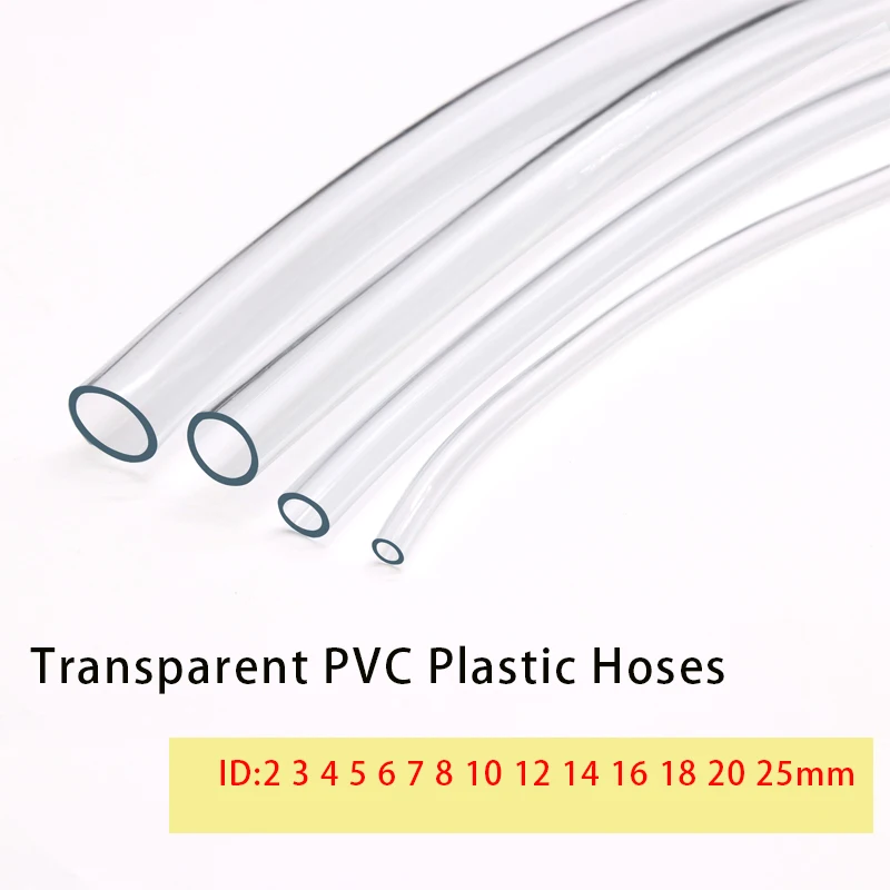 Pompe à eau Flexible en plastique PVC Transparent, 1M/3M ID 2 3 4 5 6 8 10 12 14 16 18 20 25mm, sans odeur, Tube de haute qualité