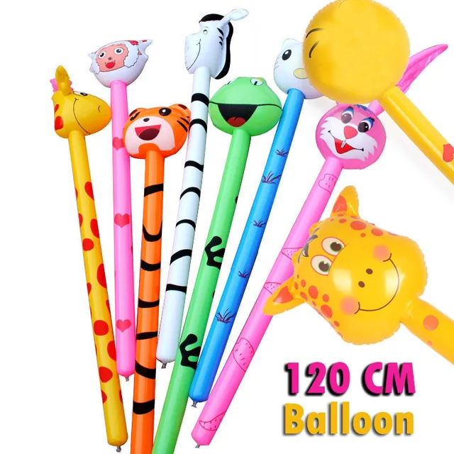 120cm Cartoon Inflatabel Animal Long Inflatable Hammer No Wounding Weapon Stick Baby Children Toys Random 1Pcs 20 Styles 1