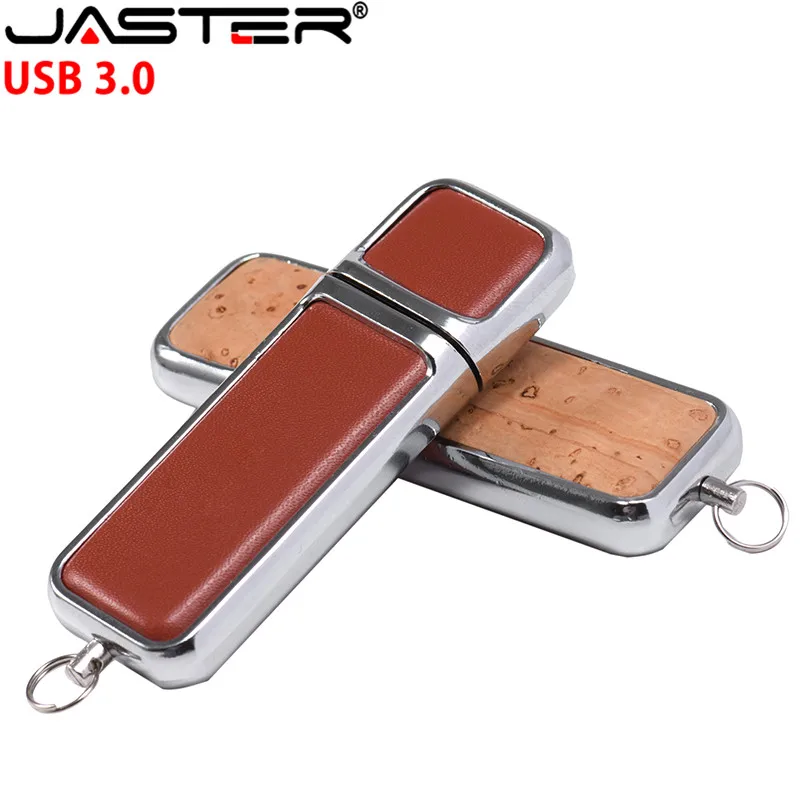 JASTER USB 3 0 кожаный usb флэш накопитель с логотипом клиента металлическая коробка