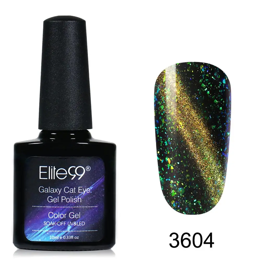 3604 Elite99 10 мл Galaxy Гель-лак для ногтей черная основа необходим кошачий глаз УФ-гель для ногтей замачиваемый Магнитный Гель-лак маникюрный лак - Цвет: 3604