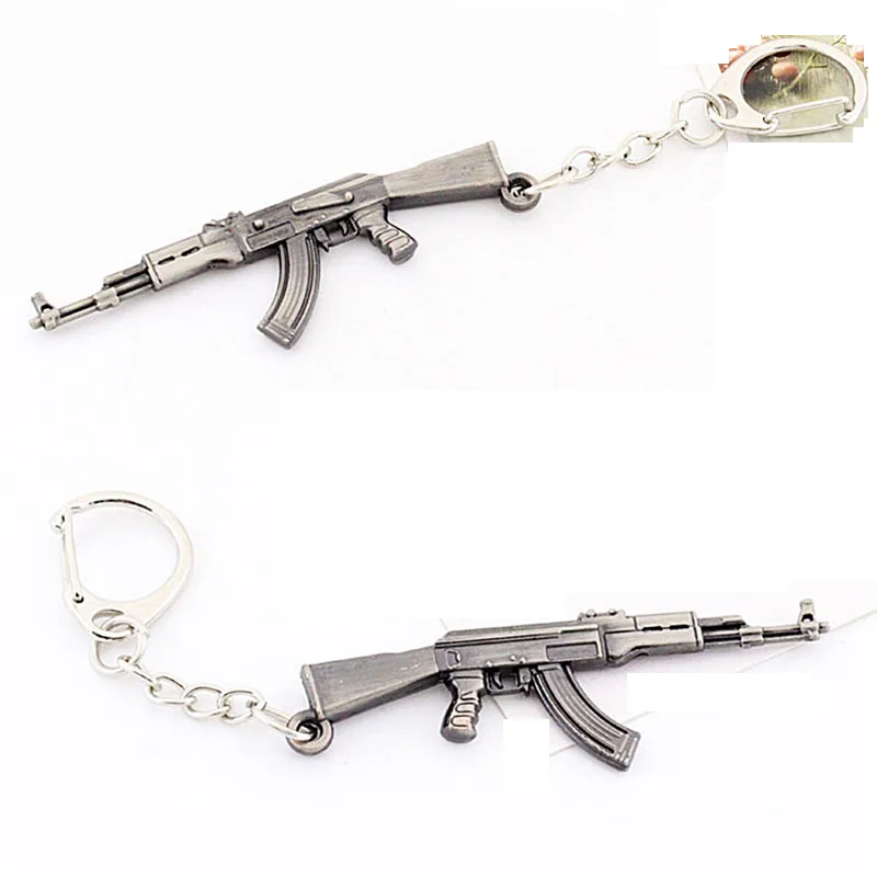 Pendant Gun Keychains Men Metal Key Chain Weapon Rifle Novelty Jewelry Gift 