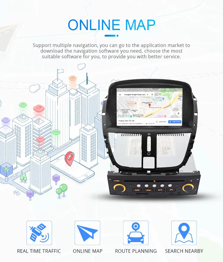 Excellent LJHANG 1 Din Car DVD Player Android 9.0 For Peugeot 207 2008-2014 GPS Navigation auto stereo headunit radio multimedia RDS Audio 5