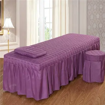 

35 1PC Brief Beauty Bed Skirt Beauty Salon Bedspread with Hole Purple Polyester/cotton 5 Size 11 color options #s